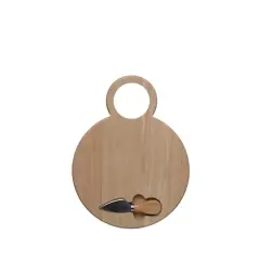 11.75" Natural Round Wood Cheese Board with Knife by Ashland&reg;