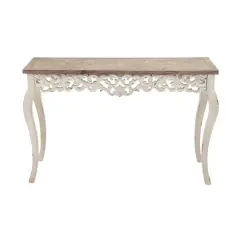 White Farmhouse Wood Console Table, 30" x 46"