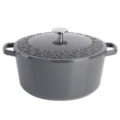 Spice By Tia Mowry Savory Saffron 6qt. Enameled Cast Iron Dutch Oven with Lid Charcoal
