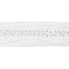 2" White Crisscross Pearls Sheer Ribbon by Celebrate It&reg;