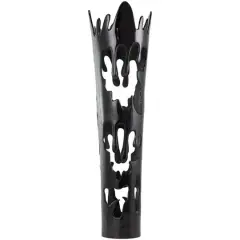 31" Black Aluminum Drip Vase with Melting Designed Body