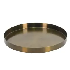 Golden Round Decorative Metal Tabletop Tray by Ashland&reg;
