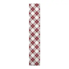 Diagonal Plaid Indoor/Outdoor Table Runner Red