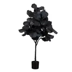 4ft. Artificial Halloween Black Fiddle Leaf Tree