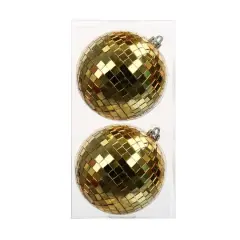 2 Pack 4" Mirror Disco Ball Ornaments by Ashland&reg; Gold