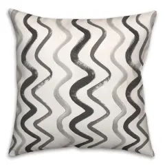 18" Squiggles Indoor/Outdoor Pillow Black/Gray