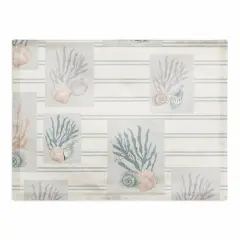 Shell Panels Cotton Twill Placemat Blue