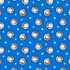 Peanuts Blue Snoopy Red Baron Badges Cotton Fabric