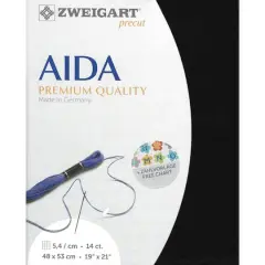 Zweigart&reg; Stern-Aida 14 Count Pre-Cut Fabric Black