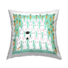 Stupell Industries Cat Mixed with Bunnies Outdoor Printed Pillow