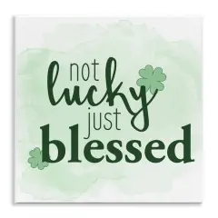 Stupell Industries Just Blessed Green Shamrocks Wall Plaque Art