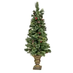4.5ft. Pre-Lit Cashmere Cone & Berry Entrance Artificial Christmas Tree, Clear Lights