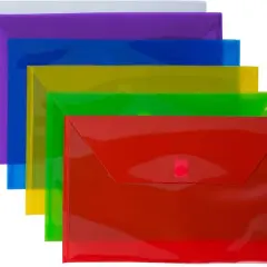 JAM Paper 9.75" x 14.5" Mixed Plastic Hook & Loop Legal Booklet Envelopes, 12ct.