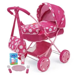 509 Crew Peppa Pig&trade; Pink and White Dots Baby Classic Doll Pram Set