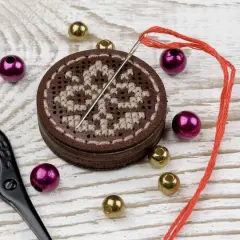 Wonderland Crafts Flowers with Leaves Magnetic Needle Holder Embroidery Kit, 2ct.