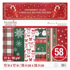 12" x 12" Peppermint Plaid Paper Pad by Recollections&trade;