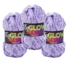 3 Pack Lion Brand&reg; DIY Glow Chenille Yarn Purple