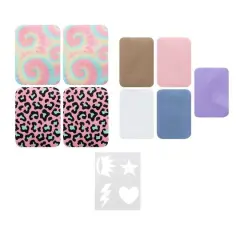 SINGER&reg; Decorative Print & Pastel DIY Iron-On Fabric Patch Kit with 1 Bonus Stencils