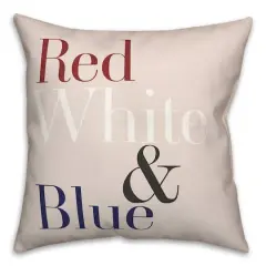 Red, White & Blue Type Throw Pillow