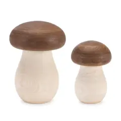 Wood Mushroom Box D&eacute;cor Set