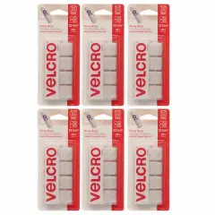 Velcro&reg; Sticky Back&trade; Square Fasteners, 6 Packs of 12