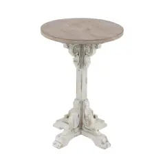 23" Gray Chinese Fir Farmhouse Accent Table