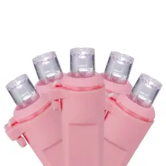 100ct Pure White LED Wide Angle Valentine's Day Lights 33ft Pink Wire