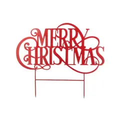 Glitzhome&reg; 36" Oversized Metal Christmas "MERRY CHRISTMAS" Yard Stake