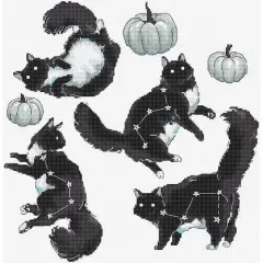 LetiStitch Cat Constellation Counted Cross Stitch Kit