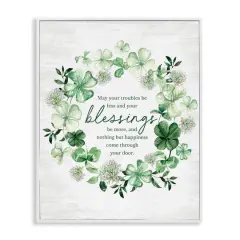 Stupell Industries Irish Proverb Wreath Framed Giclee Art White
