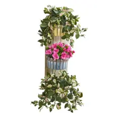 3.25ft. Azalea & Hoya Plants in Wall D&eacute;cor Planter
