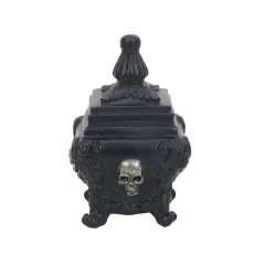 6.25" Black Ornate Skull Container with Lid by Ashland&reg;
