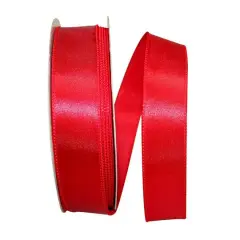JAM Paper 1.5" x 50yd. Satin Value Wired Ribbon Red