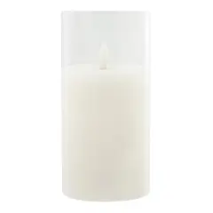 3" x 6" LED Glass Wax Flickering Candle by Ashland&reg; White
