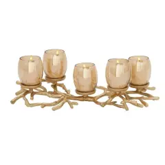 6" Gold Aluminum Coastal Candle Holder