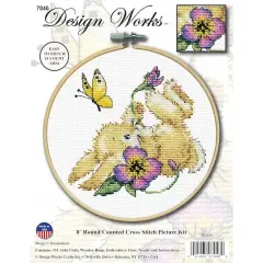 Design Works&trade; 8'' Round Bunny Counted Cross Stitch Kit
