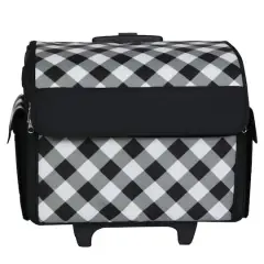 Everything Mary Buffalo Check Rolling Sewing Machine Tote