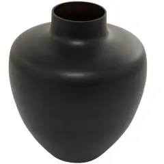 Black Glass Vase 12" x 12" x 13"