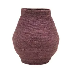 10.5" Lilac Hand-Woven Seagrass Basket