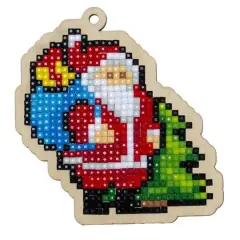 Wizardi Santa with Gifts Diamond Painting Ornament Kit