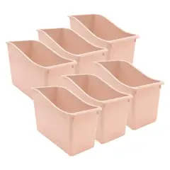 Teacher Created Resources 6 Pack Plastic Book Bin Blush Pink