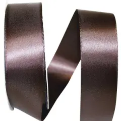 JAM Paper 1.5"x 50yd. Double Face Satin Ribbon Chocolate Brown