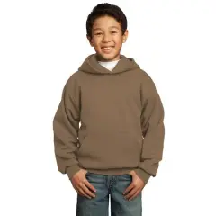 Port & Company&reg; Colors Youth Core Fleece Pullover Hooded Sweatshirt Woodland Brown