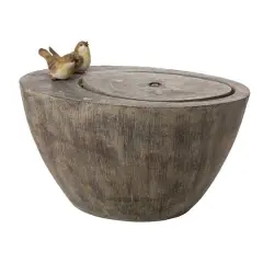 Glitzhome&reg; 25" Polyresin Spring Birds Outdoor Fountain with LED Light