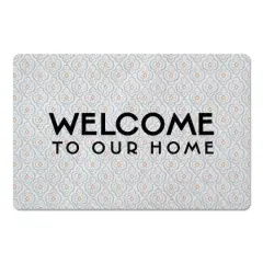 Welcome Quatre Floor Mat Blue