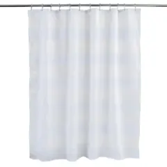 Elle D&eacute;cor White Jacquard Weave Shower Curtain