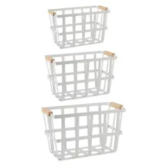 DII&reg; White Metal Urban Modern Basket Set