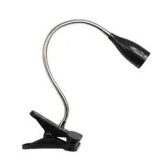 Simple Designs Flexible Gooseneck LED Clip Light Desk Lamp Black