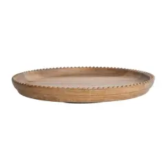 Hello Honey&reg; 15.5" Natural Wood Lazy Susan with Carved Scalloped Edge