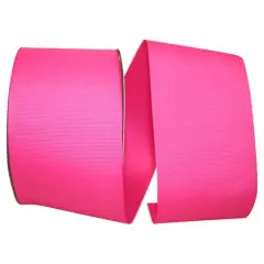 JAM Paper 3" Grosgrain Texture Wired Ribbon Shocking Pink